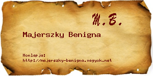 Majerszky Benigna névjegykártya